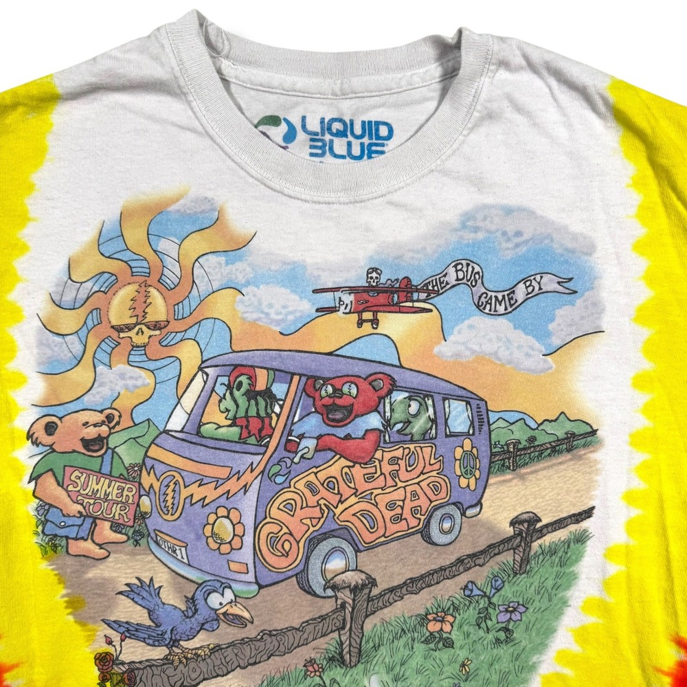 Liquid Blue Grateful Dead The Bus Came By Tie Dye Shirt Size M Mens Vintage 90s